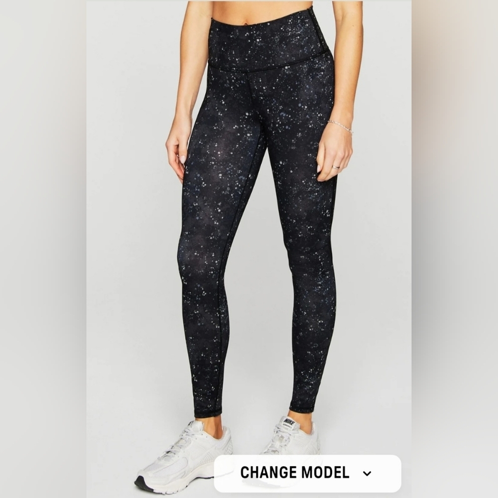 Fabletics Define PowerHold High Waisted Legging XXS Black Space Splatter